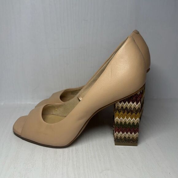 Katy Perry The Catie Chunky Block Heels Open Peep Toe Nude Size 6.5 - Picture 6 of 9